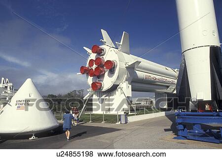 Stock Photo -  Kennedy Space Center, FL, Florida, Spaceport USA, Rocket Garden at Kennedy Space Center on Merritt Island.. Fotosearch