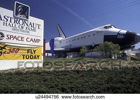 Kennedy Space Center, FL, Florida, Space Shuttle displayed outside the United States Astronauts Hall of Fame Space Camp at Kennedy Space Center on Merritt Island. View Large Photo Image Stock Photograph - Kennedy Space Center, FL, Florida, Space Shuttle displayed outside the United States Astronauts Hall of Fame Space Camp at Kennedy Space Center on Merritt Island.. Fotosearch