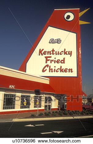 Stock Photograph -  Kentucky Fried Chicken, GA, Marietta, Georgia, Atlanta, The Big Chicken Kentucky Fried Chicken Restaurant in Marietta.. Fotosearch