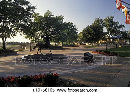 Stock Photography -  Kentucky Horse Park, Lexington, KY, Kentucky, Statue of a horse displayed outside the Kentucky Horse Park in Lexington.. Fotosearch
