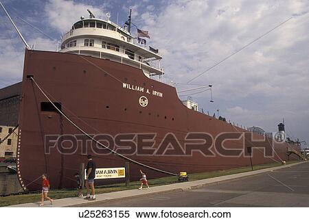 lake freighter, Duluth, MN, Minnesota, Lake Superior, William A. Irwin Ore Boat docked in Duluth Harbor on the waterfront in Duluth. View Large Photo Image Stock Photography - lake freighter, Duluth, MN, Minnesota, Lake Superior, William A. Irwin Ore Boat docked in Duluth Harbor on the waterfront in Duluth.. Fotosearch