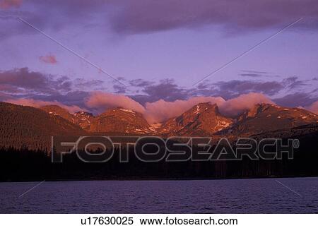 lake, Rocky Mountain National Park, CO, Colorado, Early morning light on Sprague Lake in Rocky Mountain Nat'l Park. View Large Photo Image Stock Photography - lake, Rocky Mountain National Park, CO, Colorado, Early morning light on Sprague Lake in Rocky Mountain Nat'l Park.. Fotosearch