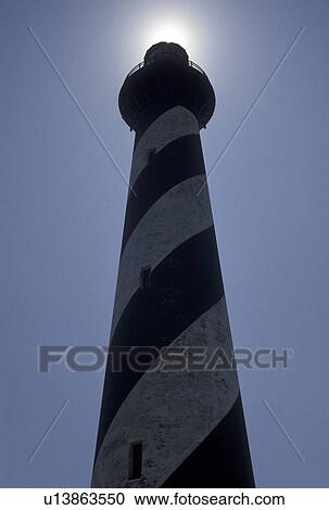 lighthouse, Cape Hatteras National Seashore, Outer Banks, North Carolina, NC, Black and white striped Cape Hatteras Lighthouse on Cape Hatteras Nat'l Seashore on the Outer Banks. View Large Photo Image Stock Image - lighthouse, Cape Hatteras National Seashore, Outer Banks, North Carolina, NC, Black and white striped Cape Hatteras Lighthouse on Cape Hatteras Nat'l Seashore on the Outer Banks.. Fotosearch