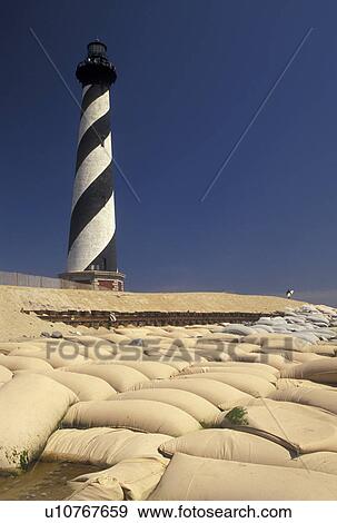 Stock Photo -  lighthouse, Cape Hatteras National Seashore, Outer Banks, North Carolina, NC, Cape Hatteras Lighthouse on Cape Hatteras Nat'l Seashore on the Outer Banks.. Fotosearch