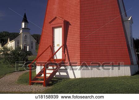 lighthouse, Gaspe Peninsula, Quebec, La Martre, Canada, Gulf of St. Lawrence, Red octagonal lighthouse museum in La Martre on the Gaspe Peninsula on the St. Lawrence River in Quebec. View Large Photo Image Stock Photo - lighthouse, Gaspe Peninsula, Quebec, La Martre, Canada, Gulf of St. Lawrence, Red octagonal lighthouse museum in La Martre on the Gaspe Peninsula on the St. Lawrence River in Quebec.. Fotosearch
