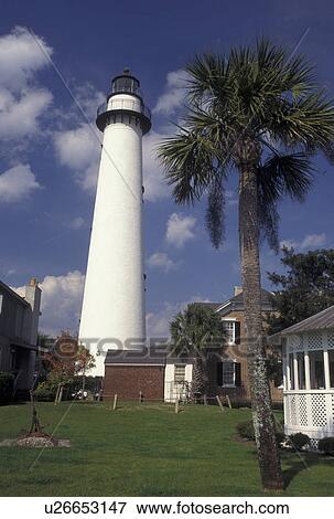 lighthouse, St. Simons Island, GA, Golden Isles, Georgia, St. Simons Island Lighthouse and Museum of Coastal History on Saint Simons Island in Georgia. View Large Photo Image Stock Photo - lighthouse, St. Simons Island, GA, Golden Isles, Georgia, St. Simons Island Lighthouse and Museum of Coastal History on Saint Simons Island in Georgia.. Fotosearch