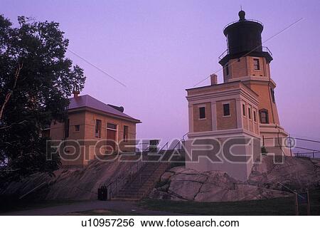 Stock Photograph -  lighthouse, Two Harbors, MN, Minnesota, Lake Superior, North Shore Drive, Split Rock Lighthouse at Split Rock Lighthouse State Park in Two Harbors.. Fotosearch