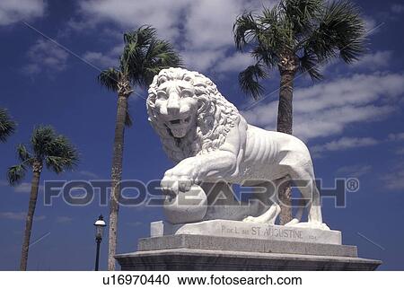 lion, St. Augustine, FL, Florida, Statue of a lion guards the Bridge of Lions in Saint Augustine. View Large Photo Image Stock Image - lion, St. Augustine, FL, Florida, Statue of a lion guards the Bridge of Lions in Saint Augustine.. Fotosearch
