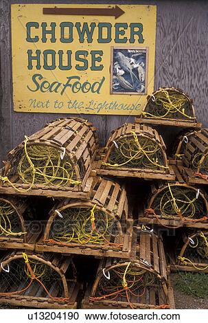 lobster traps, Cape Breton, Neil's Harbor, Cabot Trail, Nova Scotia, NS, Canada, Atlantic Ocean View Large Photo Image Stock Image - lobster traps, Cape Breton, Neil's Harbor, Cabot Trail, Nova Scotia, NS, Canada, Atlantic Ocean. Fotosearch