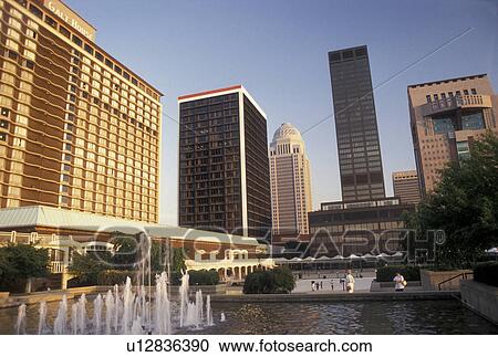 louisville ky skyline kentucky riverfront belvedere in downtown louisville stock image u12836390 fotosearch fotosearch