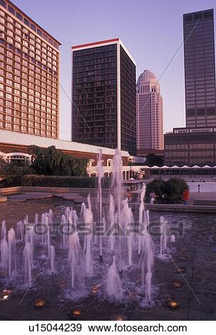 Louisville, KY, skyline, Kentucky, Riverfront Belvedere in downtown Louisville at sunset. View Large Photo Image Stock Photo - Louisville, KY, skyline, Kentucky, Riverfront Belvedere in downtown Louisville at sunset. . Fotosearch