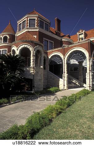 Stock Image -  mansion, Galveston, TX, Texas, Gulf of Mexico, Moody Mansion and Museum in Galveston.. Fotosearch