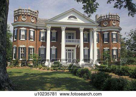 Stock Image -  mansion, Holly Springs, MS, Mississippi, Walter Place built in 1859 in Holly Springs. . Fotosearch