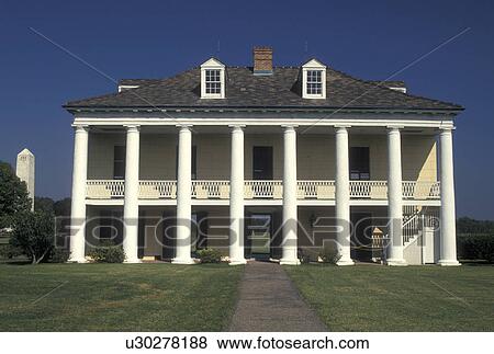 mansion, plantation, LA, Jean Lafitte National Historical Park, Louisiana, The Malus-Beauregard House on the grounds of the Chalmette Battlefield and National Cemetery at Jean Lafitte Nat'l Historical Park and Preserve in Louisiana. View Large Photo Image Stock Photo - mansion, plantation, LA, Jean Lafitte National Historical Park, Louisiana, The Malus-Beauregard House on the grounds of the Chalmette Battlefield and National Cemetery at Jean Lafitte Nat'l Historical Park and Preserve in Louisiana.. Fotosearch