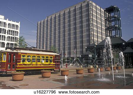 Memphis, trolley, TN, Tennessee, Red Main Street Trolley carries passengers on Main Street in downtown Memphis. View Large Photo Image Stock Photograph - Memphis, trolley, TN, Tennessee, Red Main Street Trolley carries passengers on Main Street in downtown Memphis.. Fotosearch