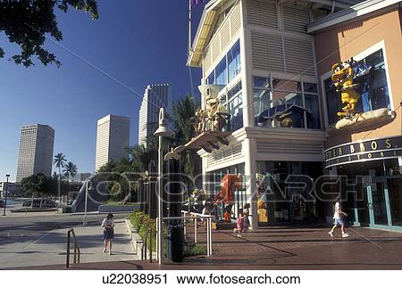Miami, FL, Florida, Atlantic Ocean, Bayside Marketplace on Biscayne Bay in downtown Miami. View Large Photo Image Stock Image - Miami, FL, Florida, Atlantic Ocean, Bayside Marketplace on Biscayne Bay in downtown Miami.. Fotosearch