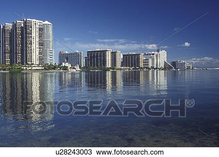 Miami, FL, Florida, Atlantic Ocean, Hotels and condominiums on Biscayne Bay in Southeast Miami. View Large Photo Image Stock Image - Miami, FL, Florida, Atlantic Ocean, Hotels and condominiums on Biscayne Bay in Southeast Miami.. Fotosearch