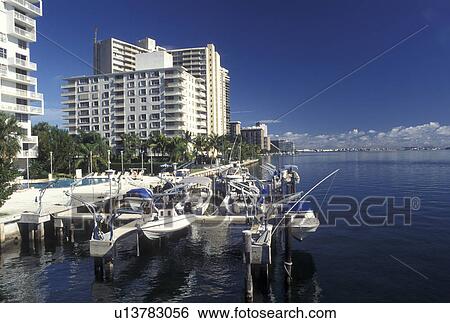 Miami, FL, Florida, Atlantic Ocean, Hotels, condominiums and marina on Biscayne Bay in Southeast Miami. View Large Photo Image Stock Photograph - Miami, FL, Florida, Atlantic Ocean, Hotels, condominiums and marina on Biscayne Bay in Southeast Miami.. Fotosearch