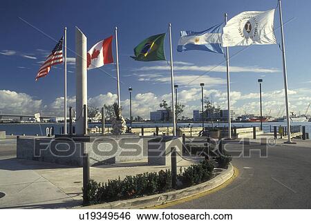 Miami, FL, Florida, Atlantic Ocean, Liberty Column at Bayfront Park along Biscayne Bay in downtown Miami. View Large Photo Image Stock Photograph - Miami, FL, Florida, Atlantic Ocean, Liberty Column at Bayfront Park along Biscayne Bay in downtown Miami.. Fotosearch