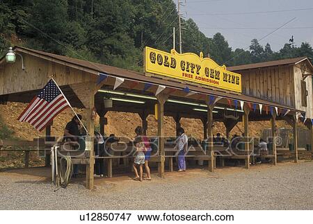 Stock Photo -  mine, NC, North Carolina, Gold City Gem Mine. Fotosearch