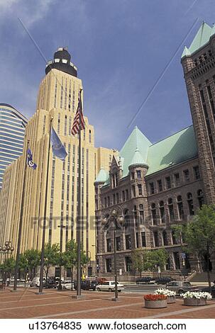 Stock Photography -  Minneapolis, MN, Minnesota, Twin Cities, Tall buildings in downtown Minneapolis.. Fotosearch
