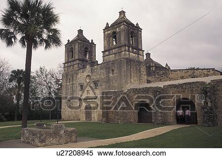 Stock Photography -  Mission Concepcion, San Antonio, TX, Mission San Jose, Texas, Mission Nuestra Senora de la Concepcion de Acuna at San Antonio Missions National Historical Park.. Fotosearch