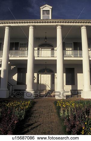 Stock Photograph -  Mississippi, mansion, antebellum, Natchez, MS, Rosalie mansion in the town of Natchez. . Fotosearch