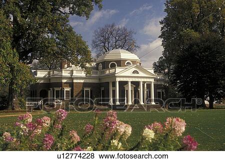 Stock Photo -  Monticello, Charlottesville, VA, estate, Virginia, Monticello, home of Thomas Jefferson, in Charlottesville in the fall. . Fotosearch