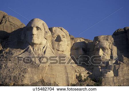 Picture -  Mount Rushmore National Memorial, SD, South Dakota, Mt. Rushmore, Black Hills, View of Mount Rushmore Nat'l Memorial.. Fotosearch