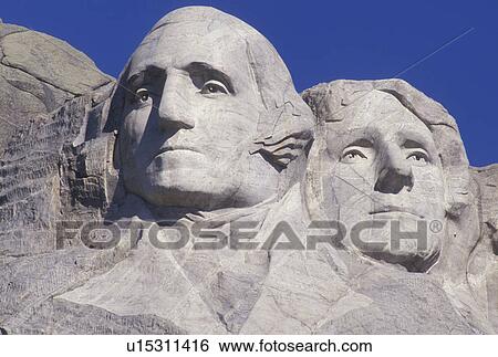 Mount Rushmore National Memorial, SD, South Dakota, Mt. Rushmore, Black Hills, Close-up of George Washington and Thomas Jefferson at the Mount Rushmore Nat'l Memorial. View Large Photo Image Stock Photograph - Mount Rushmore National Memorial, SD, South Dakota, Mt. Rushmore, Black Hills, Close-up of George Washington and Thomas Jefferson at the Mount Rushmore Nat'l Memorial.. Fotosearch