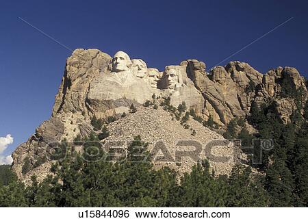 Mt. Rushmore, Mount Rushmore National Memorial, SD, South Dakota, Black Hills, View of Mount Rushmore Nat'l Memorial. View Large Photo Image Stock Photograph - Mt. Rushmore, Mount Rushmore National Memorial, SD, South Dakota, Black Hills, View of Mount Rushmore Nat'l Memorial.. Fotosearch