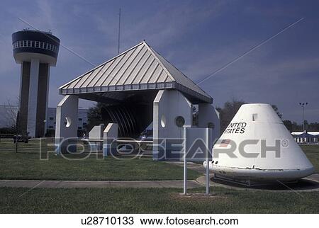 Stock Image -  NASA, space center, Bay St. Louis, MS, Mississippi, Space capsule displayed outside John C. Stennis Space Center. Fotosearch