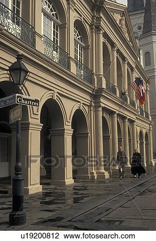 New Orleans, church, Saint Louis Cathedral, French Quarter, Louisiana, LA, St. Louis Cathedral and Cabildo along Chartres Street in the French Quarter of New Orleans. View Large Photo Image Stock Image - New Orleans, church, Saint Louis Cathedral, French Quarter, Louisiana, LA, St. Louis Cathedral and Cabildo along Chartres Street in the French Quarter of New Orleans. . Fotosearch