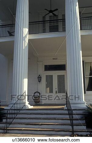 New Orleans, columns, mansion, Garden District, LA, Louisiana, Greek revival style house with columns at 1407 First Street in the Garden District in New Orleans. View Large Photo Image Stock Image - New Orleans, columns, mansion, Garden District, LA, Louisiana, Greek revival style house with columns at 1407 First Street in the Garden District in New Orleans. . Fotosearch