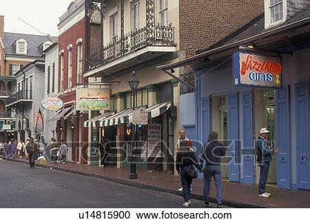 New Orleans, French Quarter, Louisiana, LA, Illuminated store fronts along the street in the French Quarter in New Orleans. View Large Photo Image Stock Image - New Orleans, French Quarter, Louisiana, LA, Illuminated store fronts along the street in the French Quarter in New Orleans.. Fotosearch
