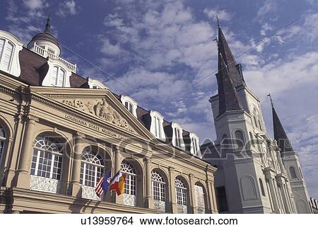 New Orleans, LA, French Quarter, Louisiana, The Cabildo and St. Louis Cathedral on Chartres Street at Jackson Square in the French Quarter in New Orleans. View Large Photo Image Picture - New Orleans, LA, French Quarter, Louisiana, The Cabildo and St. Louis Cathedral on Chartres Street at Jackson Square in the French Quarter in New Orleans. . Fotosearch