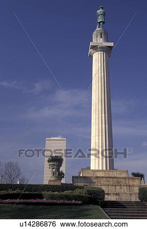 Stock Photograph -  New Orleans, LA, Louisiana, Monument at Lee Circle in downtown New Orleans.. Fotosearch