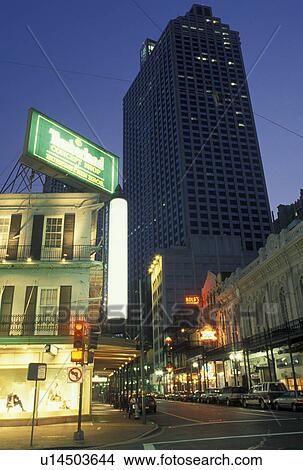 New Orleans, Louisiana, LA, Downtown New Orleans in the evening. View Large Photo Image Picture - New Orleans, Louisiana, LA, Downtown New Orleans in the evening. . Fotosearch