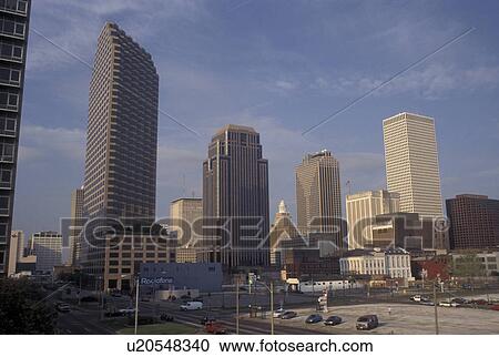 New Orleans, Louisiana, LA, Skyline of downtown New Orleans. View Large Photo Image Stock Image - New Orleans, Louisiana, LA, Skyline of downtown New Orleans.. Fotosearch