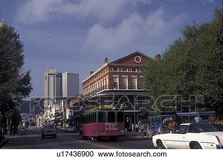 New Orleans, Louisiana, LA, Trolley Tour Bus on Decatur Street in the French Quarter in downtown New Orleans. View Large Photo Image Stock Image - New Orleans, Louisiana, LA, Trolley Tour Bus on Decatur Street in the French Quarter in downtown New Orleans.. Fotosearch
