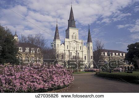 New Orleans, St. Louis Cathedral, LA, French Quarter, Louisiana, Saint Louis Cathedral at Jackson Square in New Orleans. View Large Photo Image Stock Photograph - New Orleans, St. Louis Cathedral, LA, French Quarter, Louisiana, Saint Louis Cathedral at Jackson Square in New Orleans. . Fotosearch