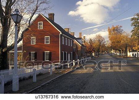 Old Salem, Moravian, Winston-Salem, NC, North Carolina, Historical homes along Main Street in Old Salem, a living history restoration of the Moravian Church town of Salem founded in 1766, in the fall in Winston-Salem. View Large Photo Image Stock Photograph - Old Salem, Moravian, Winston-Salem, NC, North Carolina, Historical homes along Main Street in Old Salem, a living history restoration of the Moravian Church town of Salem founded in 1766, in the fall in Winston-Salem.. Fotosearch