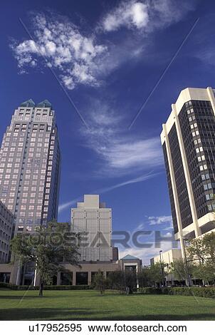 Orlando, FL, Florida, Downtown skyline Orlando. View Large Photo Image Stock Photography - Orlando, FL, Florida, Downtown skyline Orlando.. Fotosearch