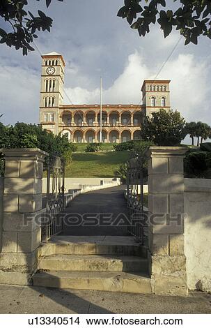 Picture -  parliament, Bermuda, Hamilton, Sessions House the historic Parliament Building in the town of Hamilton in Bermuda. . Fotosearch