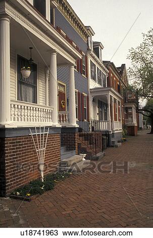 Portsmouth, Virginia, VA, Hampton Roads, Houses along the street of Historic Olde Towne Portsmouth. View Large Photo Image Stock Image - Portsmouth, Virginia, VA, Hampton Roads, Houses along the street of Historic Olde Towne Portsmouth.. Fotosearch