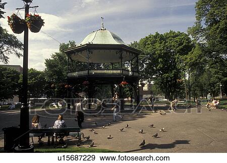 Stock Photo -  public park, New Brunswick, Saint John, Canada, NB, King's Square in downtown St. John in New Brunswick.. Fotosearch