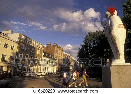 Quebec City, Canada, Quebec, Statue of Bonhomme the mascot of the winter carnival in Quebec. View Large Photo Image Stock Image - Quebec City, Canada, Quebec, Statue of Bonhomme the mascot of the winter carnival in Quebec.. Fotosearch