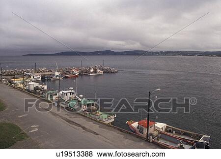 Stock Photo -  Quebec, fishing boat, Canada, Port Daniel, Gulf of St. Lawrence, Fishing boats docked on Baie des Chaleurs in Port Daniel in Quebec.. Fotosearch