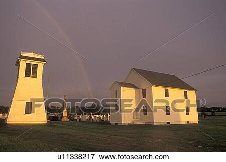 rainbow, Prince Edward Island, Canada, P. E. I Rainbow over the church and a lighthouse in the town of Springbrook on Prince Edward Island. View Large Photo Image Stock Photo - rainbow, Prince Edward Island, Canada, P. E. I Rainbow over the church and a lighthouse in the town of Springbrook on Prince Edward Island.. Fotosearch