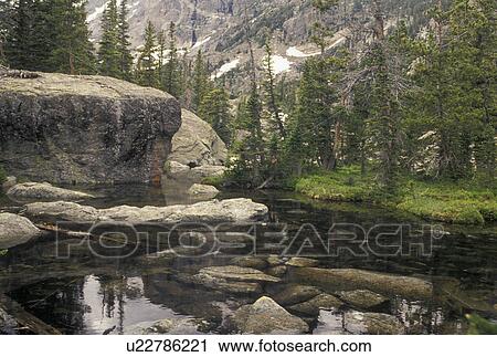 Rocky Mountain National Park, CO, Colorado, Rocky Mts Scenic view of Dream Lake in Rocky Mountain National Park. View Large Photo Image Stock Image - Rocky Mountain National Park, CO, Colorado, Rocky Mts Scenic view of Dream Lake in Rocky Mountain National Park.. Fotosearch